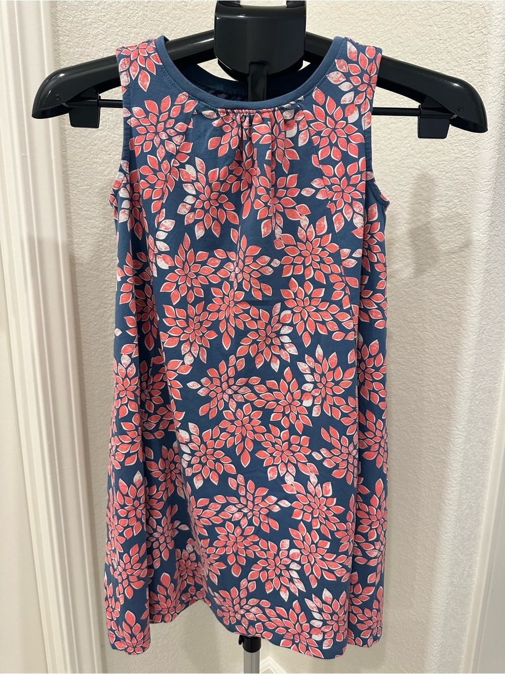 VGUC Girls Tea Collection Trapeze Dress Blue + Pink Floral size 10